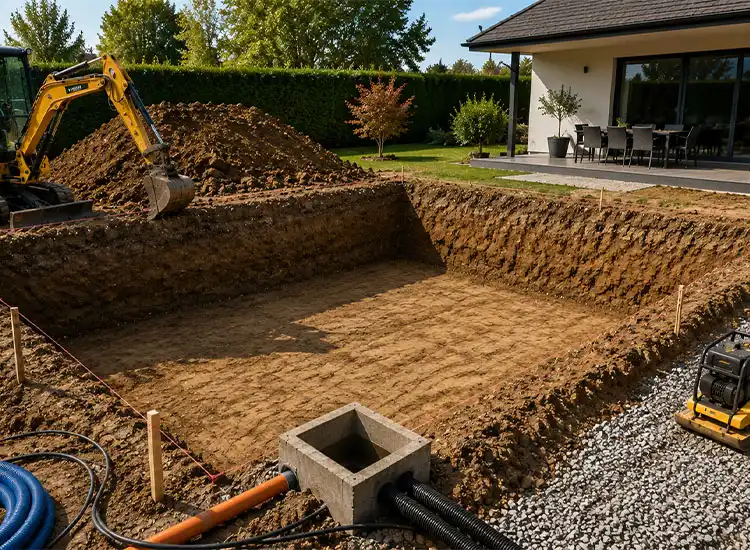 V&yacute;kopov&eacute; pr&aacute;ce a baz&eacute;n na kľ&uacute;č